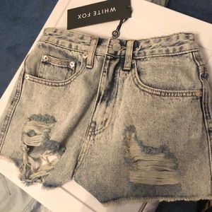 White fox: on a mission denim shorts